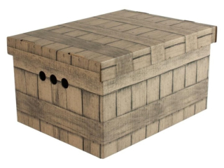 Dekorativní krabice hnědá deska, desky A4 úložný box, velikost 33x25x18cm 