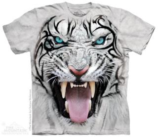 Tričko 3D potisk - krátký rukáv - Face Tribal White Tiger, tygr - The Mountain