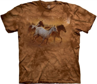 Tričko 3D potisk - Gold Run, divocí koně - The Mountain
