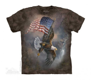 Tričko 3D potisk - Flag-Bearing Eagle, orel - The Mountain / děti