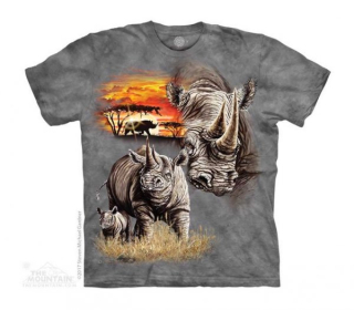 Tričko 3D potisk - Rhinos, nosorožci - The Mountain / děti