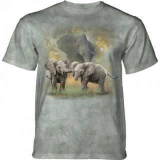 Tričko 3D potisk - Mother's Watchful Gaze Elephant, sloni - The Mountain