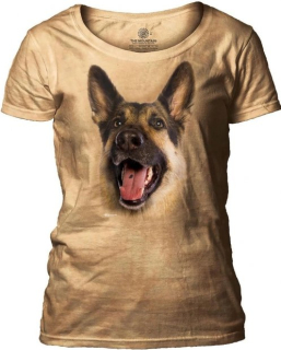 Tričko 3D potisk - German Shepherd, Německý ovčák pes - The Mountain / pro ženy