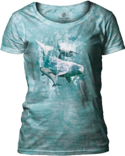 Tričko 3D potisk - Beluga Pod, delfíny - The Mountain / pro ženy