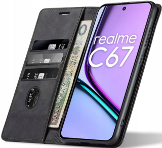 Realme C67, magnetické kožené pouzdro s klopkou sheep skin z měkké ovčí kůže