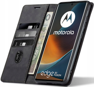 Motorola Moto Edge 50 Fusion, magnetické kožené pouzdro s klopkou sheep skin z měkké ovčí kůže