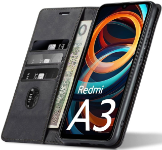 Xiaomi Redmi A3, magnetické kožené pouzdro s klopkou sheep skin z měkké ovčí kůže