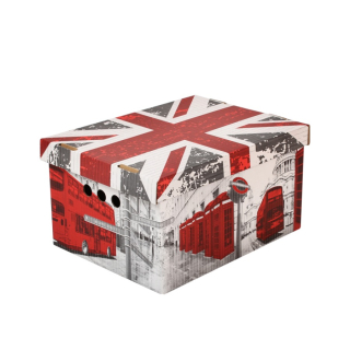 Dekorativní krabice Londýn A4 úložný box, velikost 33x25x18cm 